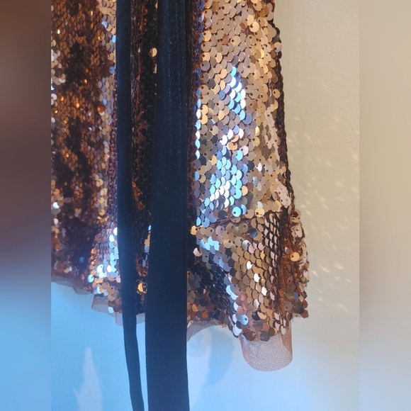 Free People Rose Gold Sequin Tribeca NWT Dress Size 0 - Picture 13 of 14